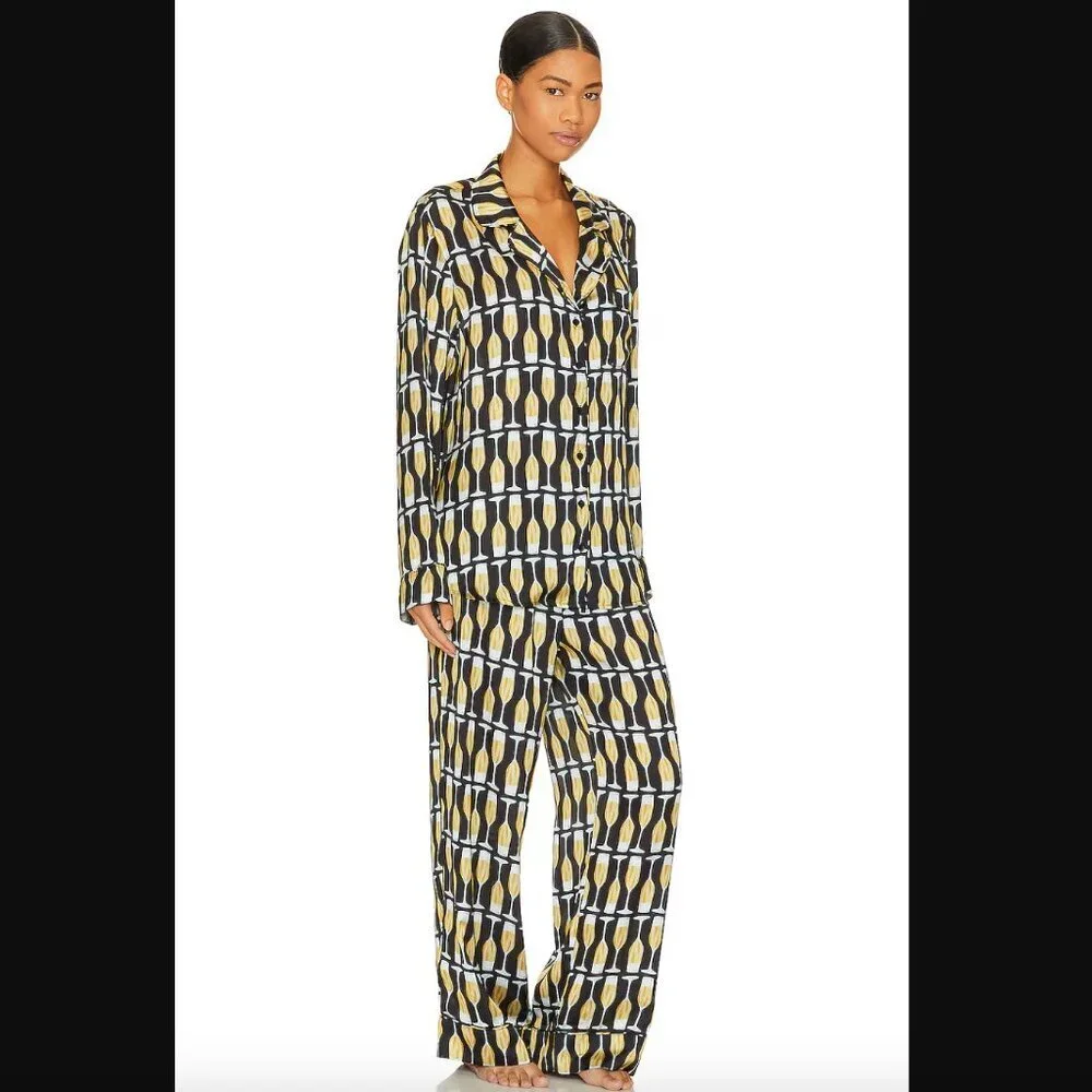 Show Me Your Mumu Classic PJ Set, Champagne Silky, Size Small